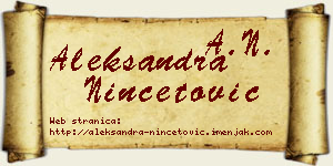 Aleksandra Ninčetović vizit kartica